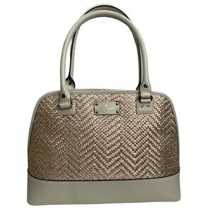 Kate Spade Dome Shoulder Satchel Bag Woven & Leather
